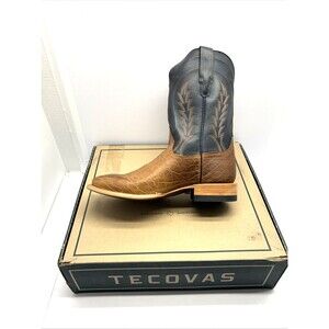 Tecova Western Boots The Doc Black/Tan Bison Men SZ 12 New in Box